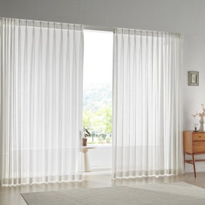 커튼명장 나비주름 린넨쉬폰 형상가공 비침 차르르 안방 거실용 세트 가로50cm 세로맞춤제작