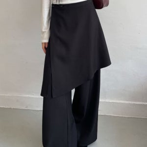 여성 레이어드 랩 훌 스커트 팬츠 치마바지 세트