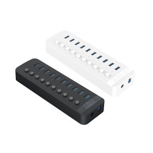 오리코 유전원 USB3.0 허브 10포트 12V아답터 5Gbps 개별스위치 CT2U3-10AB