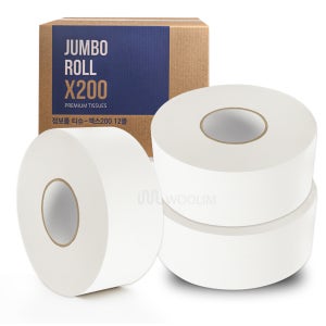 우림 점보롤 화장지 대용량 업소용 200M(2겹)x12롤 물에잘녹는 휴지