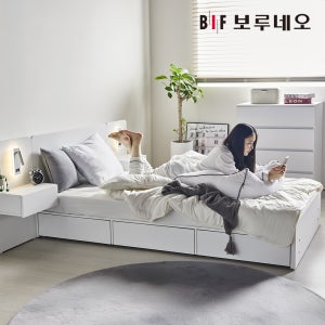 보루네오 알로 슈퍼싱글 수납침대 LED 서랍형 원룸 자취 학생 침대 프레임 SS