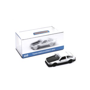 DCT 도요타 AE86 Levin RWB 블랙 화이트 와이드 바디 아크릴 케이스 1:64 다이캐스트 자동차 장난감 승용차 세단 모형 건축