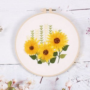 DIY 프랑스자수 패키지(해바라기) 자수틀 공예 GWM
