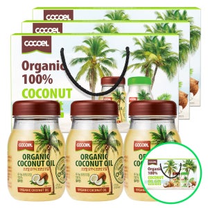 코코엘 유기농 무향 코코넛오일 415ml 3개입 선물세트 3+1박스