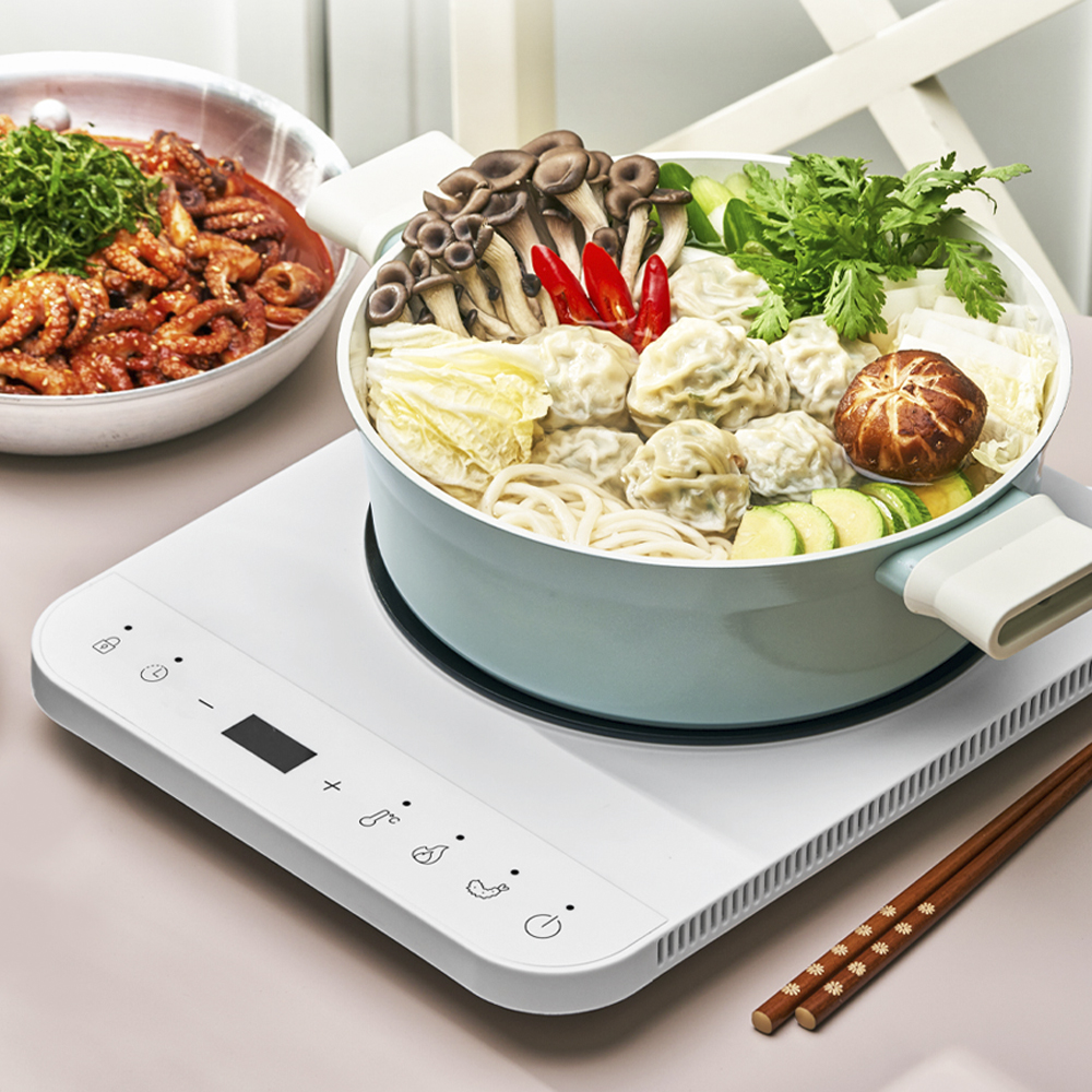 키친아트 1구 인덕션 전기 레인지 업소용 캠핑 가정용 휴대용 탕비실 화이트