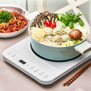 키친아트 1구 인덕션 전기 레인지 화이트 업소용 캠핑 가정용 휴대용 탕비실