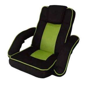 게이밍 좌식 의자 자세보정의자 접이식 리클라이너 면마 혼방 - 다크커피/그레이 메쉬