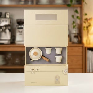 57도씨 우드핸들 다기 세트 다관 찻잔 3개