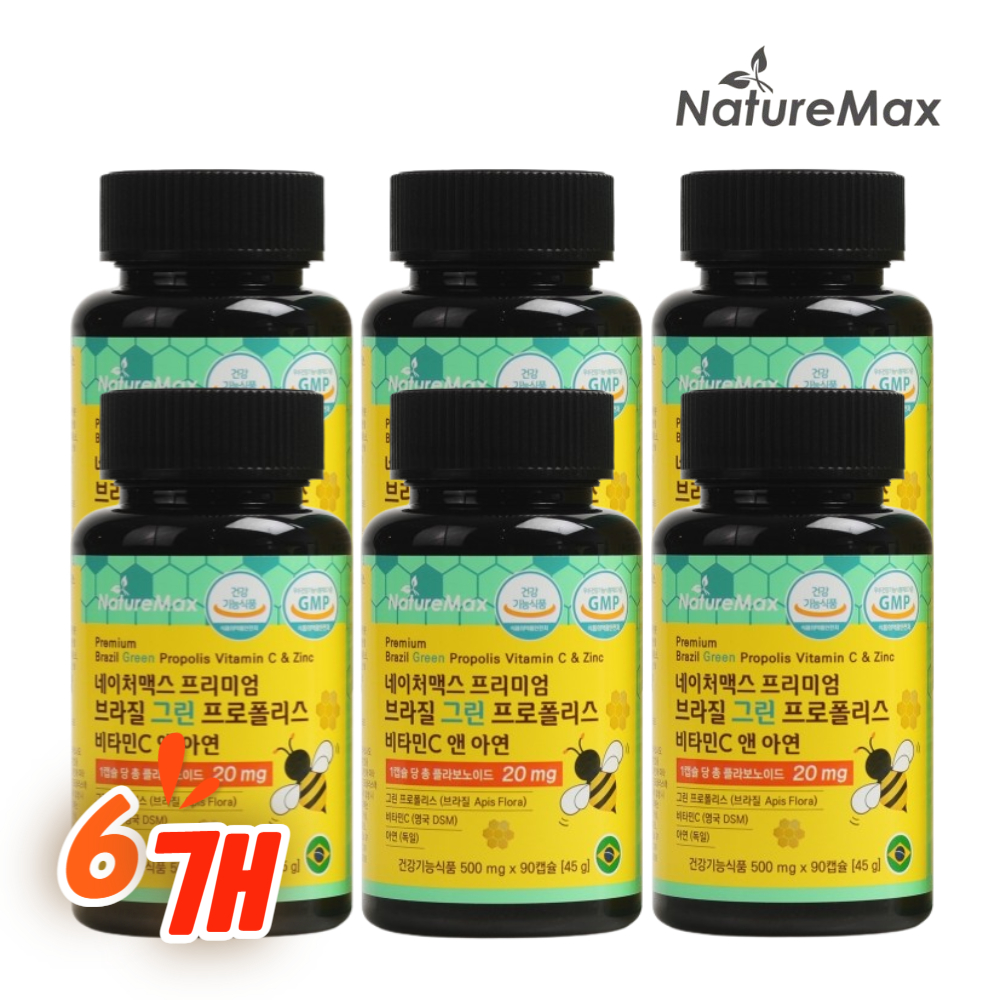 브라질 그린 프로폴리스 <b>네이처맥스</b> 플라보노이드 환절기 건강기능식품 6박스