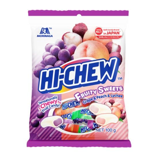 모리나가 하이츄 <b>프루티</b>스위츠(포도복숭아리치), 100g, 18개