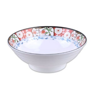 죽매화 멜라민 대우동볼 mn1095 면기 짜장 짬뽕 우동 중식 꽃무늬 접시 업소용 식당용