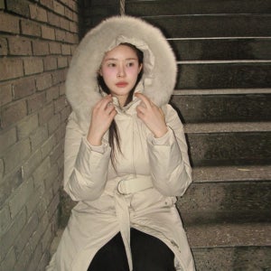 [인플루언서 PICK] 마인드브릿지 네이버 단독 폭스 퍼 후드 롱 다운 점퍼 M1DJ82A1