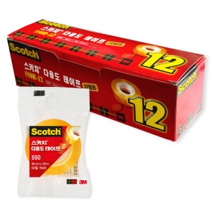 3M 스카치 다용도 테이프 리필 550R 18mm x 30m, 12개