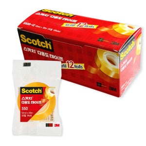 3M 스카치 다용도 테이프 리필 550R 12mm x 30m, 12개