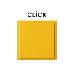 클릭 옐로우 3구 스위치 플라스틱 박스 CLICK 유럽형 정사각 인테리어 매립