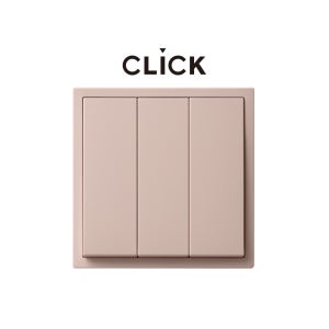 클릭 베이지핑크 3구 스위치 플라스틱 박스 CLICK 유럽형 정사각 인테리어 매립