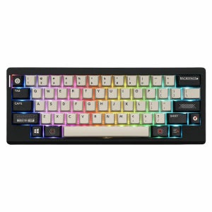 EPOMAKER 에포메이커 HACK59 핫스왑 유무선 기계식 키보드 블랙, 플라밍고