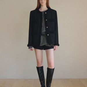 [트위] 로어 포켓 수술 트위드 자켓