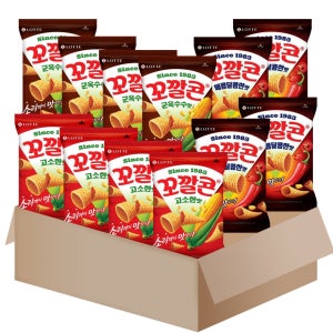 롯데 꼬깔콘 3종 12개{고소한맛+군옥수수맛+매콤달콤한맛} 각4개씩 (SM026)