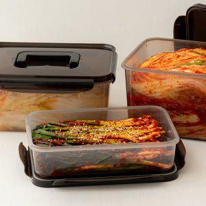 팝잇 색베임 걱정 없는 더 단단한 블랙 김장 김치통 핸디형 밀폐용기 2.1L, 3개