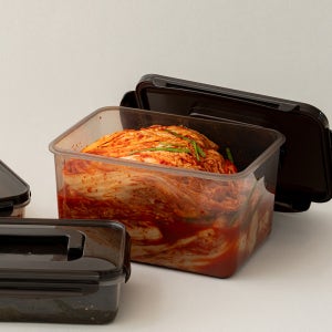 팝잇 색베임 걱정 없는 더 단단한 블랙 김장 김치통 핸디형 밀폐용기 5.1L, 2개