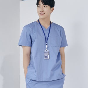 (3color) 남성 V넥 쿨스판 스크럽 티셔츠 (IT-101M) 의사가운 약사가운 간호사복 간호복 수술복 간호사유니폼 병원가운 대학생 실습용가운 실험복 스크럽복