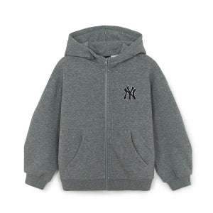 [MLB 키즈] 베이직 스몰로고 기모 후드 집업 NY (D.Melange Grey) 7AHDB0656