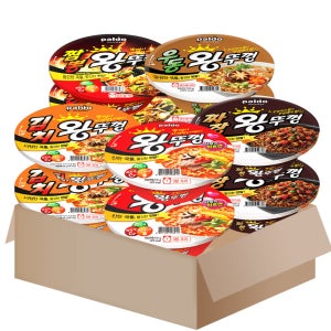 팔도 왕뚜껑 컵라면 5종 10개{왕뚜껑+김치+짬뽕+우동+짜장} 각2개씩 (SM030)