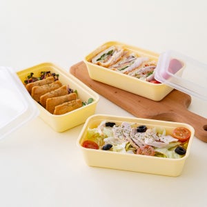 팝잇 미니멀하면서 많이 담을수 있는 돔형 데일리 직장인 밀프랩 도시락통 600ml, 옐로우 3개