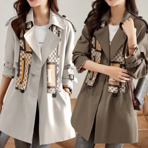 여성하프트렌치코트 캐주얼 슬림핏 패션 여성 트렌치코트