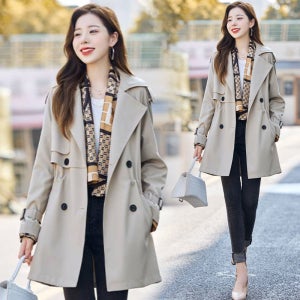 캐주얼 슬림핏 패션 여성 트렌치코트 여성가을 하프코트