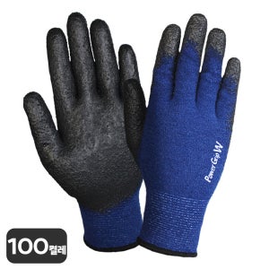 겨울작업장갑 핸드맥스 파워그립 윈터 네이비 방한 NBR폼 코팅 장갑 100켤레