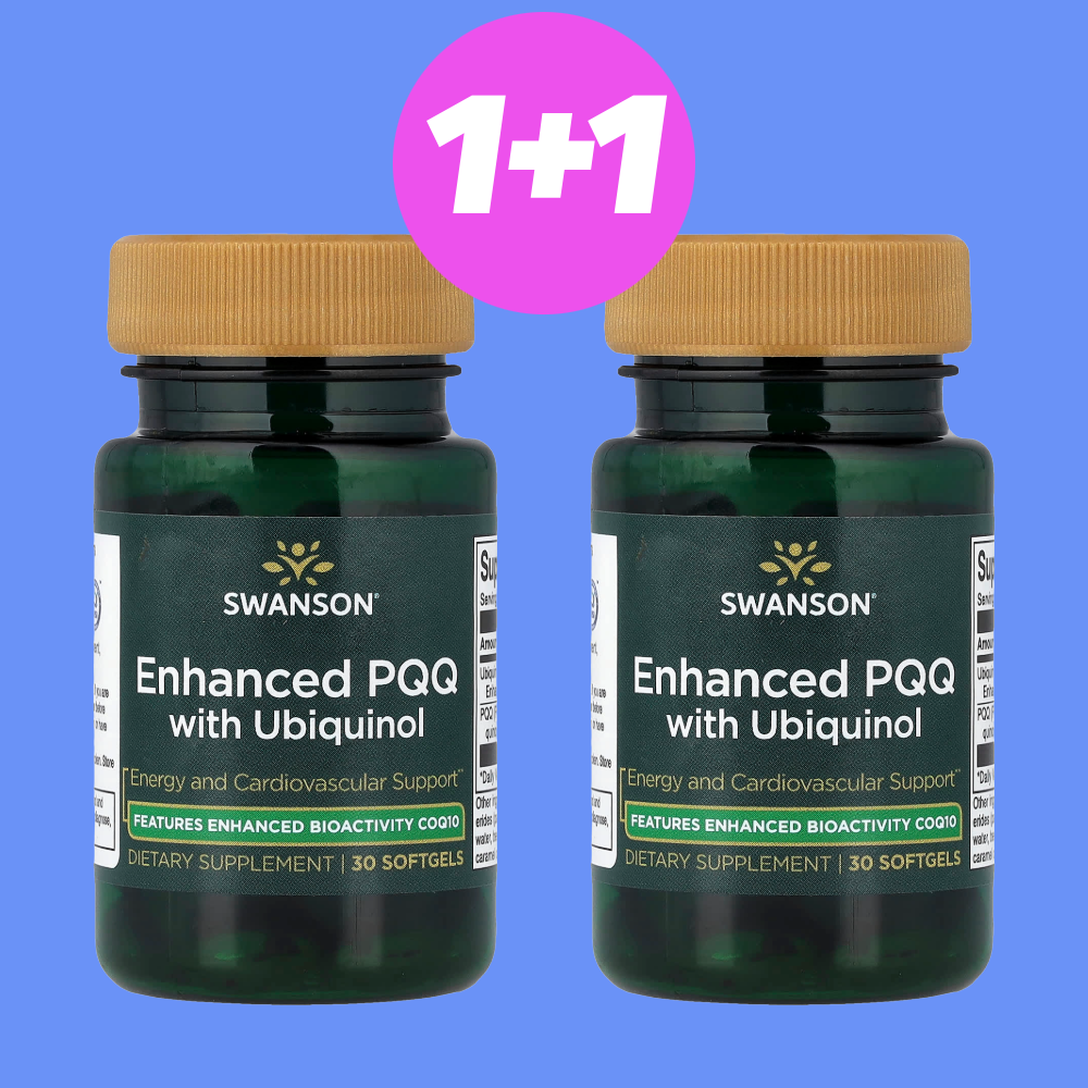 1+1 스완슨 PQQ 피큐큐 <b>유비퀴놀</b> 코큐텐 <b>50</b>mg 30캡슐