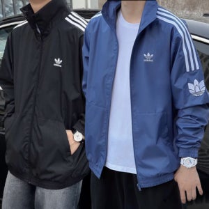 아디다스 바람막이 레트로 트레포일 자켓 블랙 블루 JM2716 JM2715