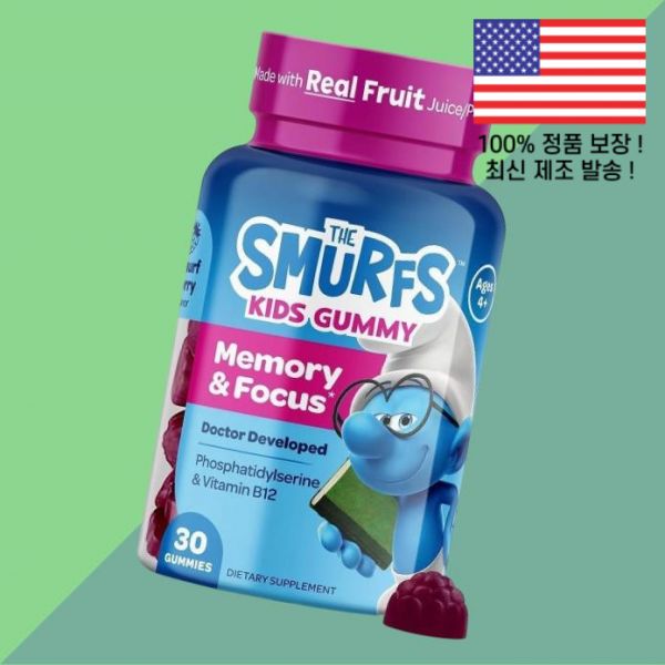 비타버스트 스머프 포커스 아동용 젤리 구미 30개 <b>VITABURST</b> Smurfs Focus Kids Gummies 30 Count 3626895