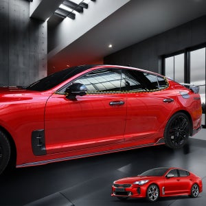 스팅어 튜닝 용품 윈도우 하단 커버 블랙 몰딩 크롬 죽이기