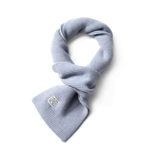 [Horlisun] [홀리선] 25FW Skiff Superfine Wool Knit Rib Muffler Melange Blue