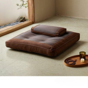 휴대용 명상 좌식 짚 방석 선방 좌선 쿠션