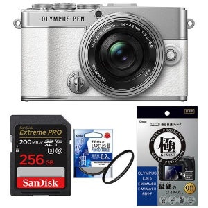 디지털카메라 일본 564547 안심 세트 올림푸스 PEN E-P7 14-42mm EZ 렌즈 키트 화이트