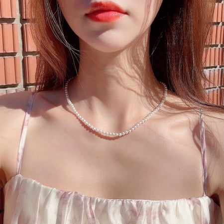 스와로브스키 미니 진주목걸이 실버925 3mm 4mm
