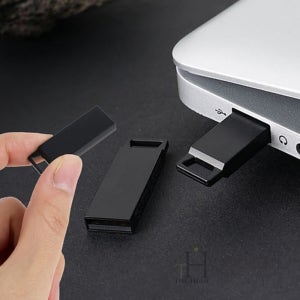 더휴즈 USB 2.0 메모리 64GB 128GB 블랙 이동식 백업 64기가 메탈 대용량