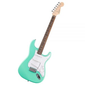 Fender Squier 데뷔 시리즈 스트라토캐스터 일렉트릭 기타 초보자 레슨 포함 새틴 우레탄 마감의 씨 폼 그린 Sea Foam Green