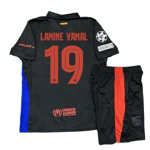 바르셀로나 라민야말 유니폼 축구복 상하의 세트 챔스패치 24 25시즌 원정 블랙