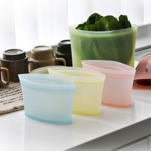 프리미엄 국산 플래티넘 실리콘 소프트 지퍼백 500ml 전자레인지 다회용 소분 밀폐용기