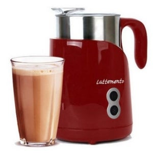 라떼멘토 우유거품기 레드 전동휘핑기 인덕션 400ml 대용량 세척가능 라떼아트 홈카페