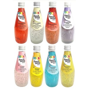 쿠스 바질시드 드링크 8종혼합 290ml 24개 (리치+망고+칵테일+파인애플+딸기+백포도+석류+블루베리)