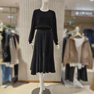 꼼빠니아 25FW 벨트 핏조절 라운드넥 니트 원피스 겨울 하객 CAFW9-WOP020