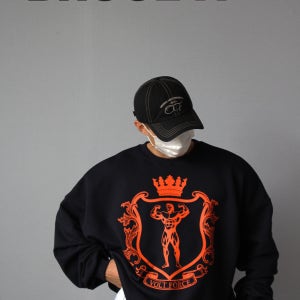 더블 바이셉스 오버핏 머슬 맨투맨 3C 빅사이즈 짐웨어