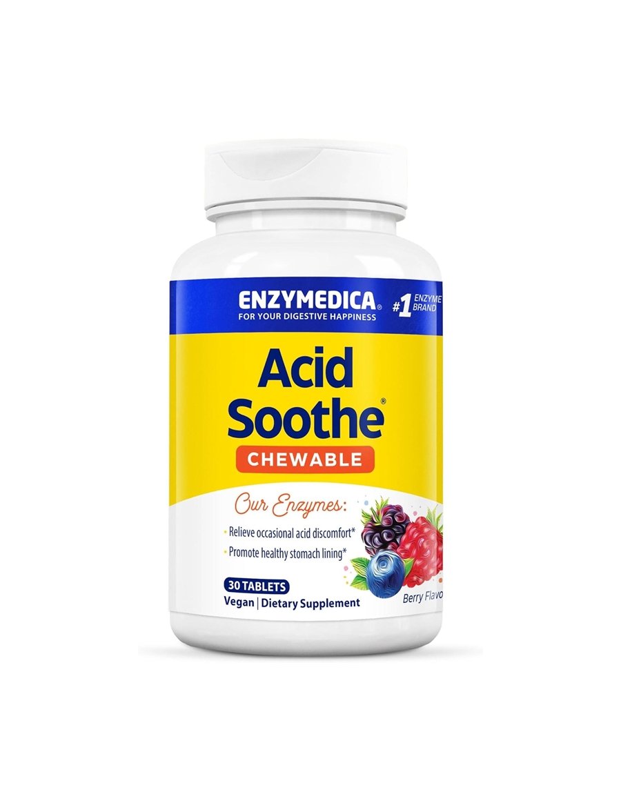 엔자이메디카 <b>애시드 수드</b> 츄어블 엔자임 효소 60타블렛 베리 맛