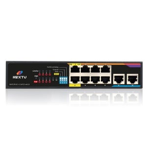 NEXT POE808FP 8포트 PoE 120w + Uplink 2포트 업장 매장 설치용 스위칭허브